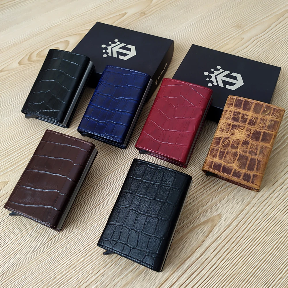 Умный бумажник визитница натуральная коровья крокодиловая кожа ручная работа