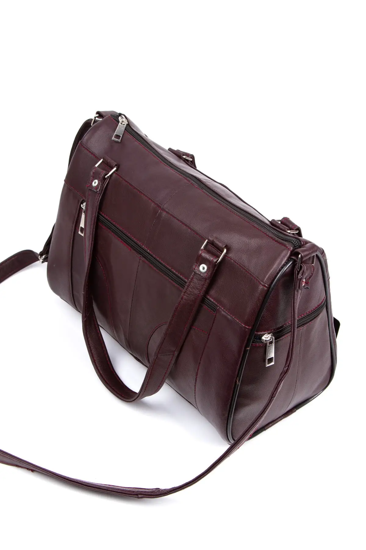 

Burgundy Genuine Leather Deluxe Multi-Compartment Women 'S Hand And Shoulder Bag Brand Casual For Women Bag Luxury Brand Handbag Fashion designer