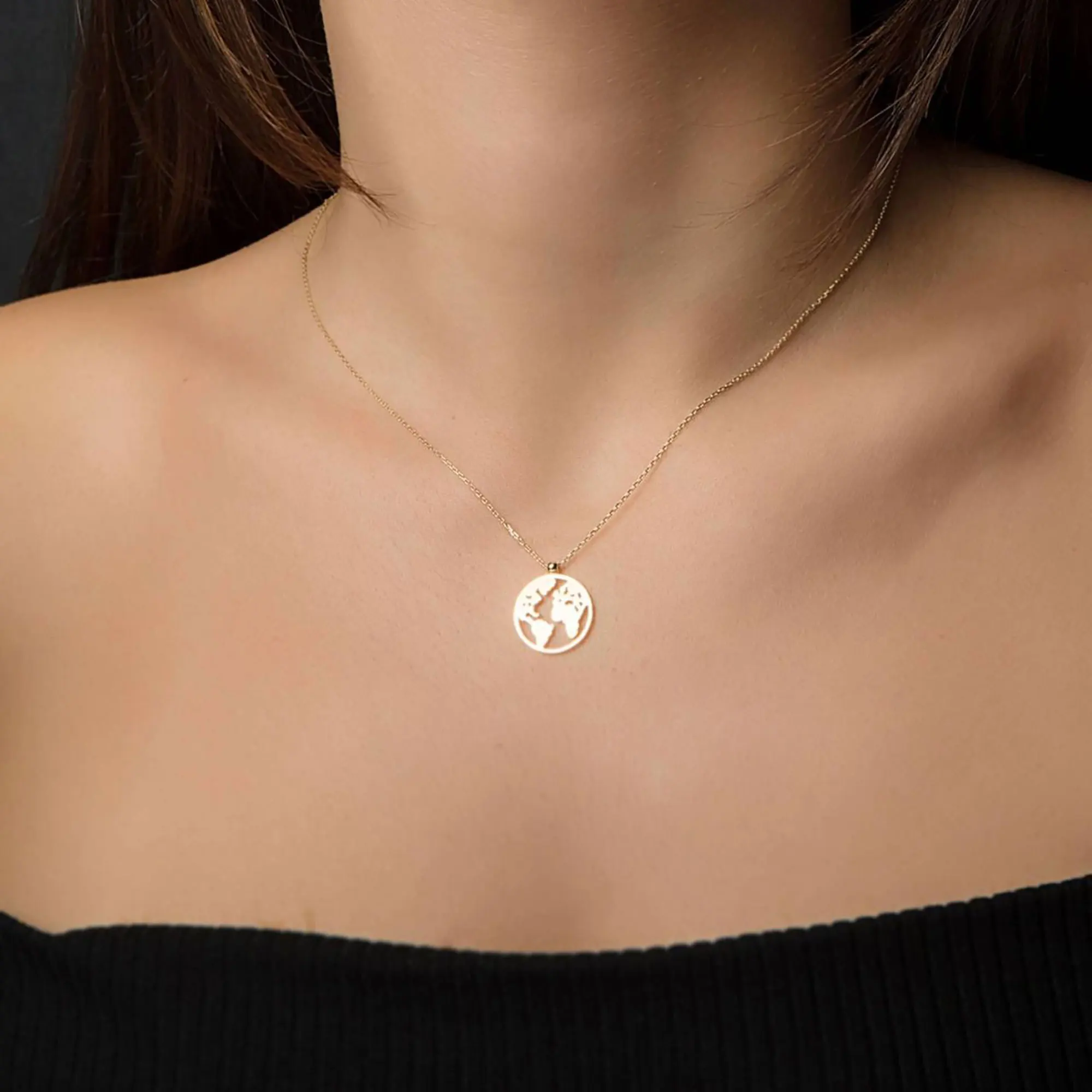 

World Gold 14k Necklace for Her - Gift for Women - Valentine Gift - Mother's Day Gift