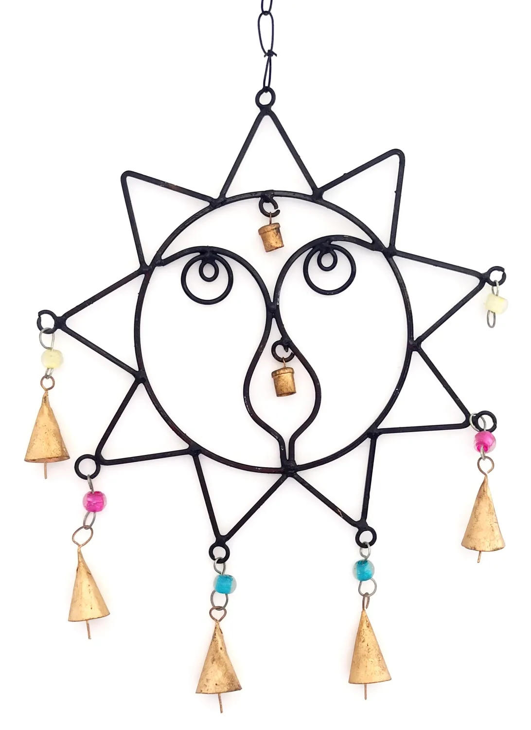 

Sun Pattern Metal Lucky Bell Decorative Wall Ornament