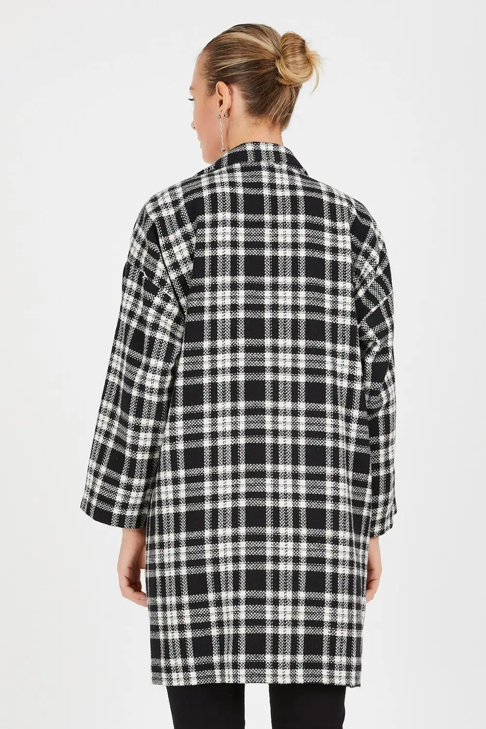 

Women's Jacket Oversize Plaid Wool Cachet Fabric Brand Name NFree