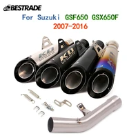 for suzuki gsf650 gsx650f 2007 2016 motorcycle exhaust system silencer end pipe slip on connect mid tube stainless steel escape
