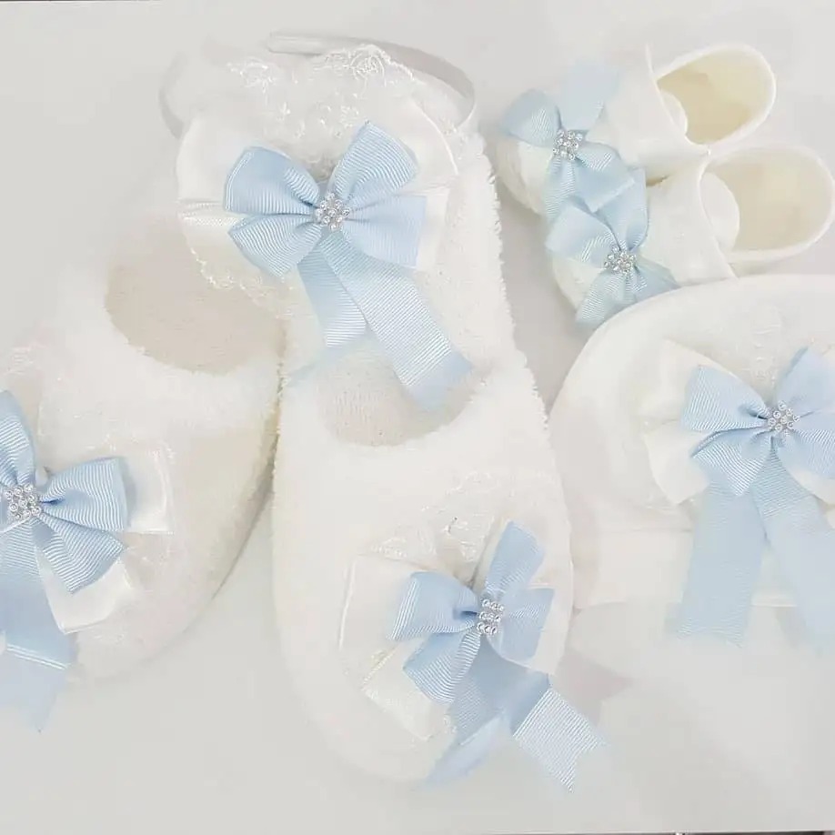 Кубический цирконий с рюшами светильник голубыми лентами 4 шт. послеродовой