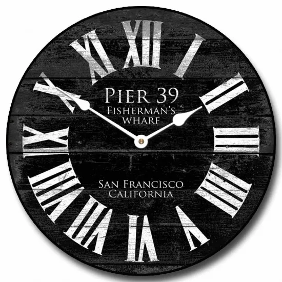 

Roman Numeral Offset Printed Wooden Living Room Wall Clock 35 cm Without Glass