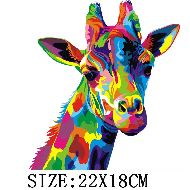 

Giraffe DIY Transfers Vynil Heat Transfer Iron on clothes Stickers Man T-shirt Thermal Patches Appliqued For Clothing