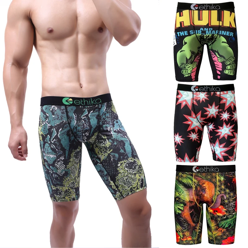 

Красочные сексуальные мужские трусы Ethika, Длинные мужские трусы, боксеры для мальчиков, животные, оптовая продажа