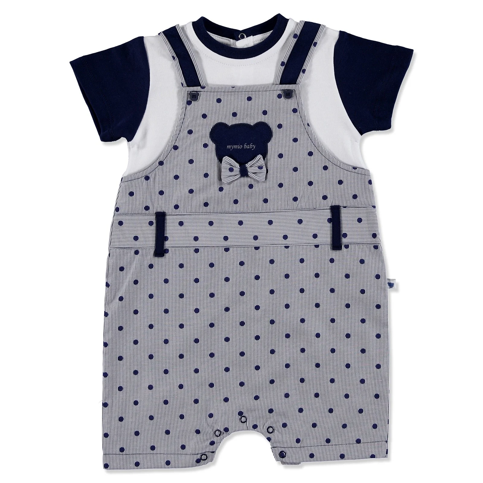 Ebebek Mymio/Летний комбинезон из поплина с короткими рукавами и милым медведем для