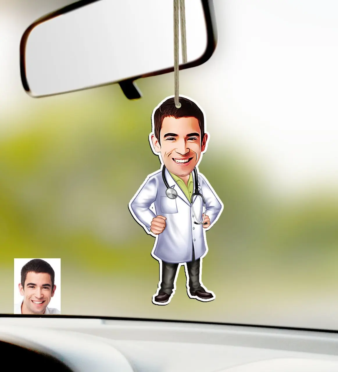 Персонализированное зеркало заднего вида для автомобиля Mr Doctor карикатура из