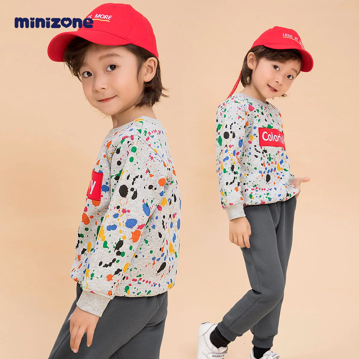 

Комплект MINIZONE из двух предметов-брюки и длинный рукав-Теплый Дикий и мягкий пояс для маленьких девочек и мальчиков из хлопка