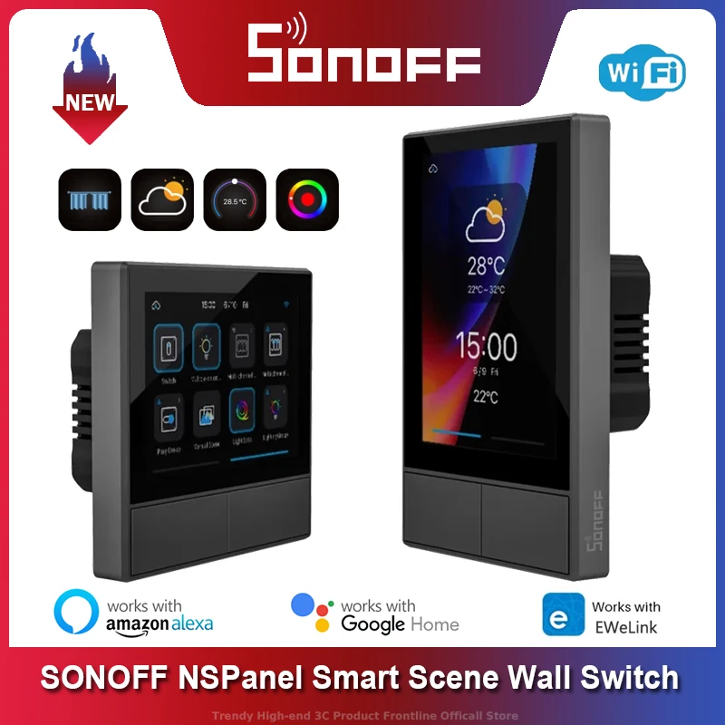 

Умный настенный выключатель SONOFF NSPanel, управление «все в одном», Wi-Fi ЕС/США, смарт-термостат, работает с Alexa Google Home Ewelink