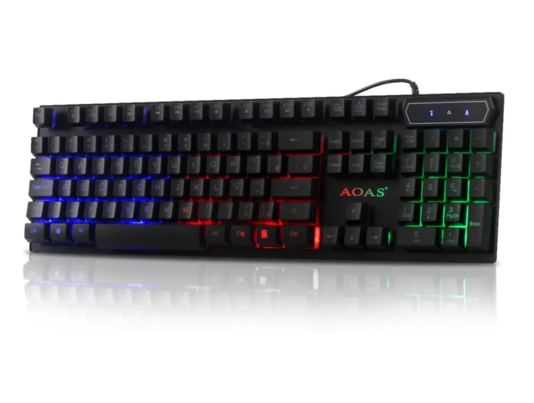 Kit Teclado + Mouse Semi Mecânico Gamer Led Rgb Óptico M800 Luuk Young