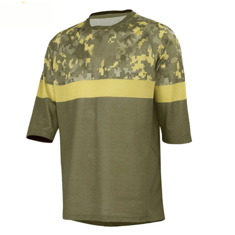 Футболка для горного велосипеда BMX DH дышащая футболка с рукавом 3/4 быстросохнущая