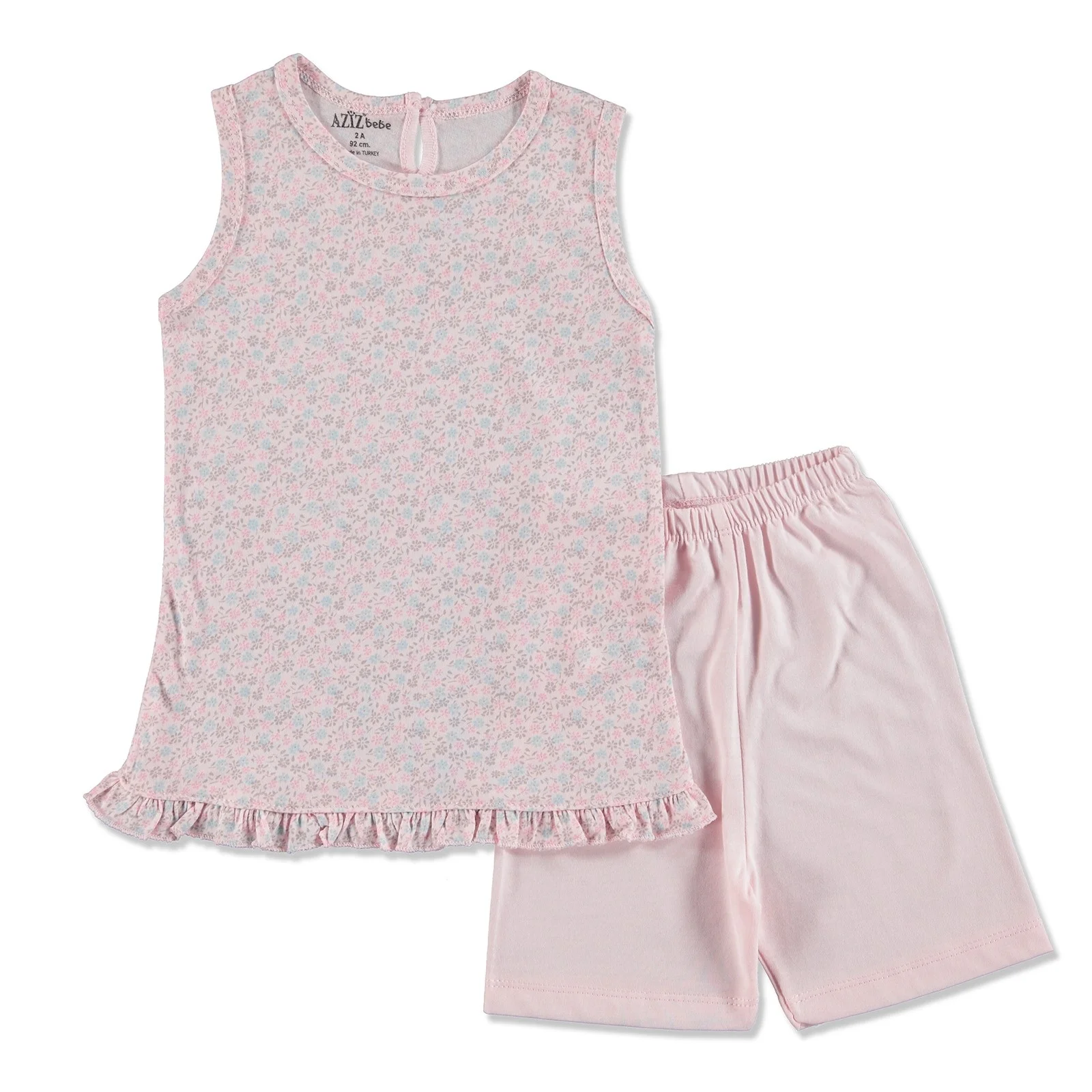 Ebebek Aziz Bebe/Летняя футболка с круглым вырезом и цветочным принтом для маленьких