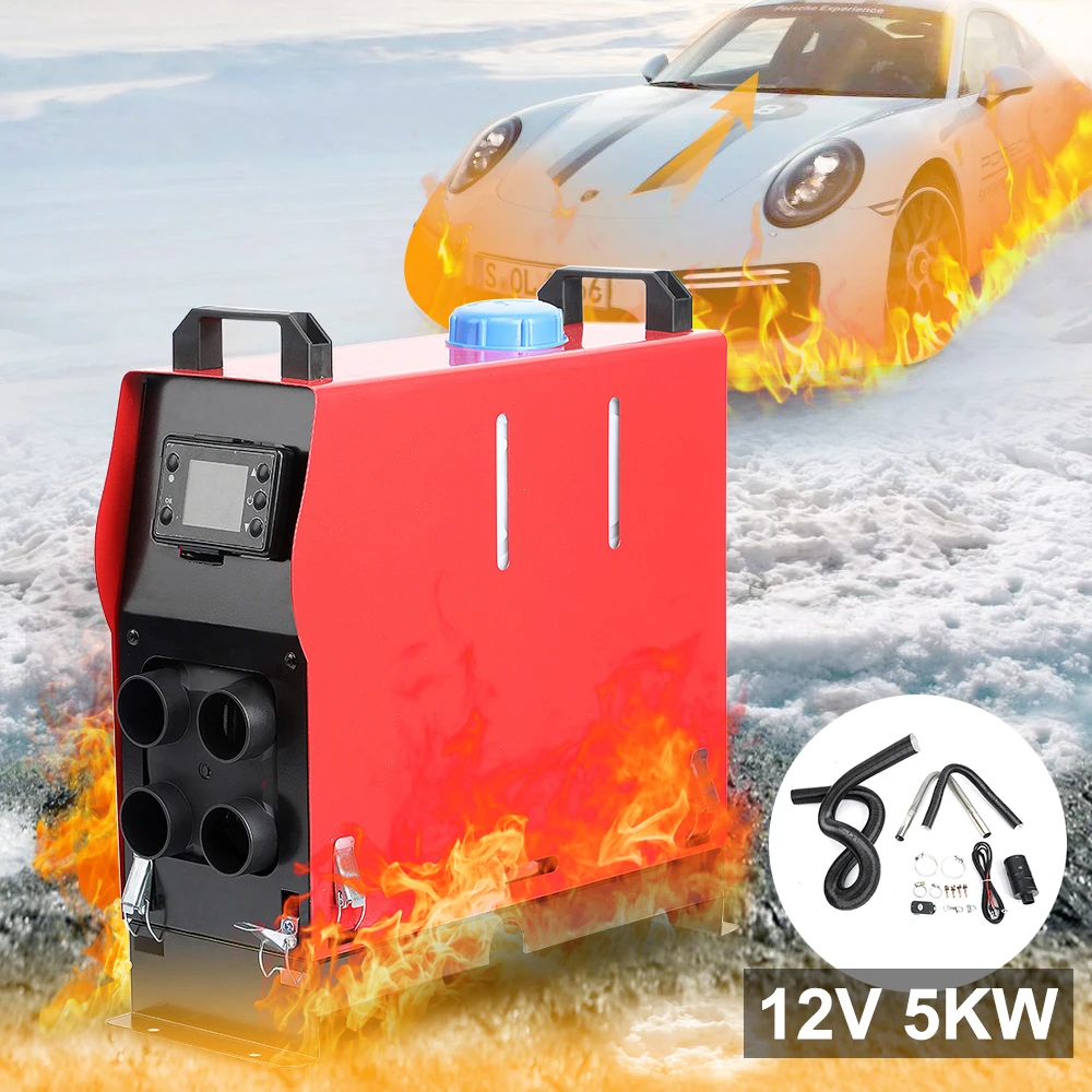 

12V5KW Diesel Air Heater 4 Air Outlets All in One With LCD Switch and Remote Contro for cars RV trailers and various vehicles