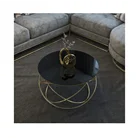 Современный журнальный столик, большой, в скандинавском стиле, золотистый, металлический, искусственный, качественный, для гостиной, украшение для умного дома, кухонная мебель