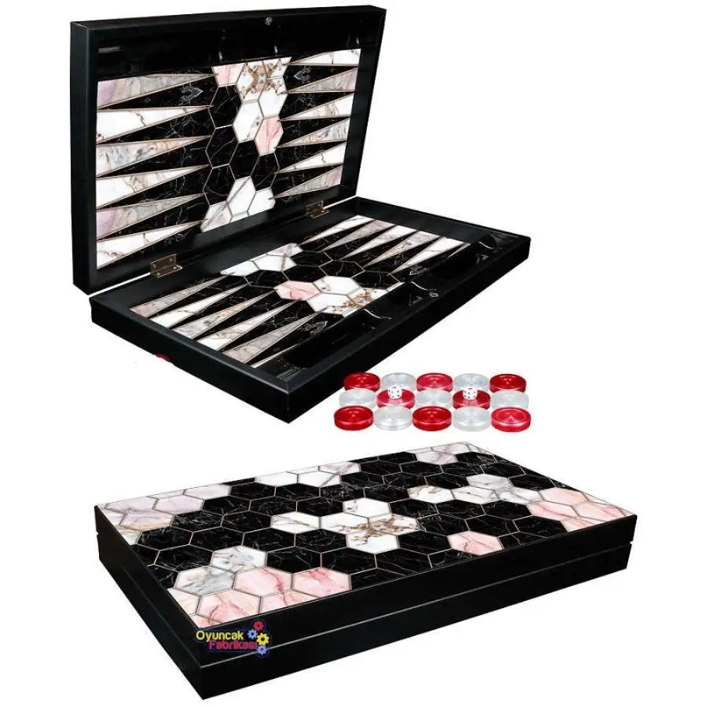 

Wooden Backgammon Set, Marble Plated Backgammon Honeycomb Board Sets ( XXL ) Gift for Grandfather and Christmas Party Games