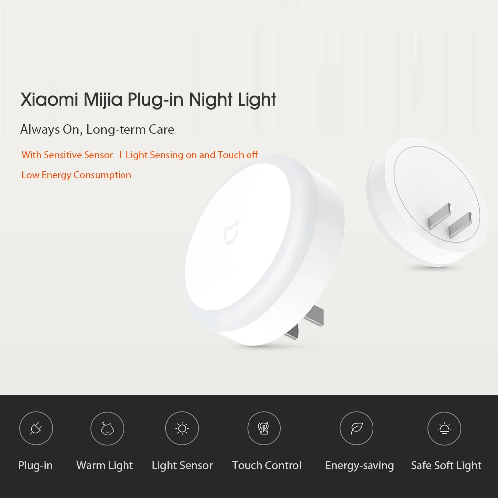 Ночник Xiaomi Mi Mijia с инфракрасным управлением умные Светодиодные ночные лампы 220 В