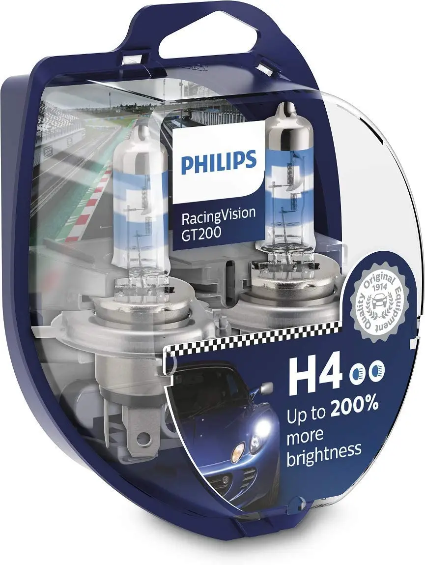 H4 Racingvision GT200 + 200% лампы Philips автомобильные белый светильник 2 шт. 12342RGTS2 | Автомобили