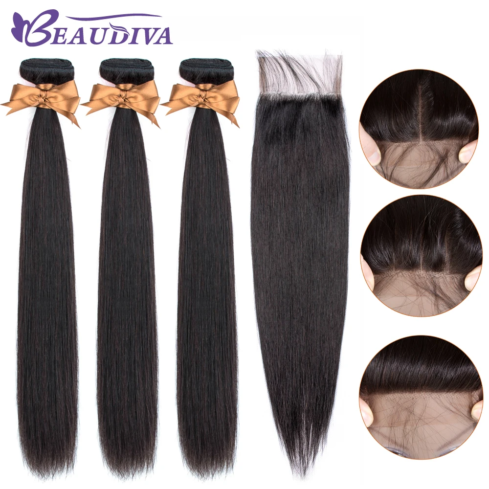 BEAUDIVA, перуанские прямые волосы, пряди, 4*4, на шнуровке, прямые волосы, пряди с закрытием, человеческие волосы, пряди с закрытием