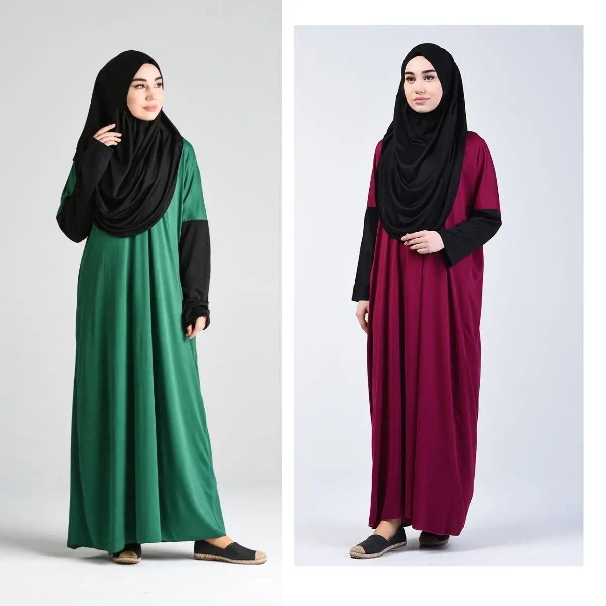 

Hooded Prayer Dress Plain Unlined Bat Sleeve Winter Comfortable Useful Loose Women Muslim Fashion Hijab Clothing Daily Custom