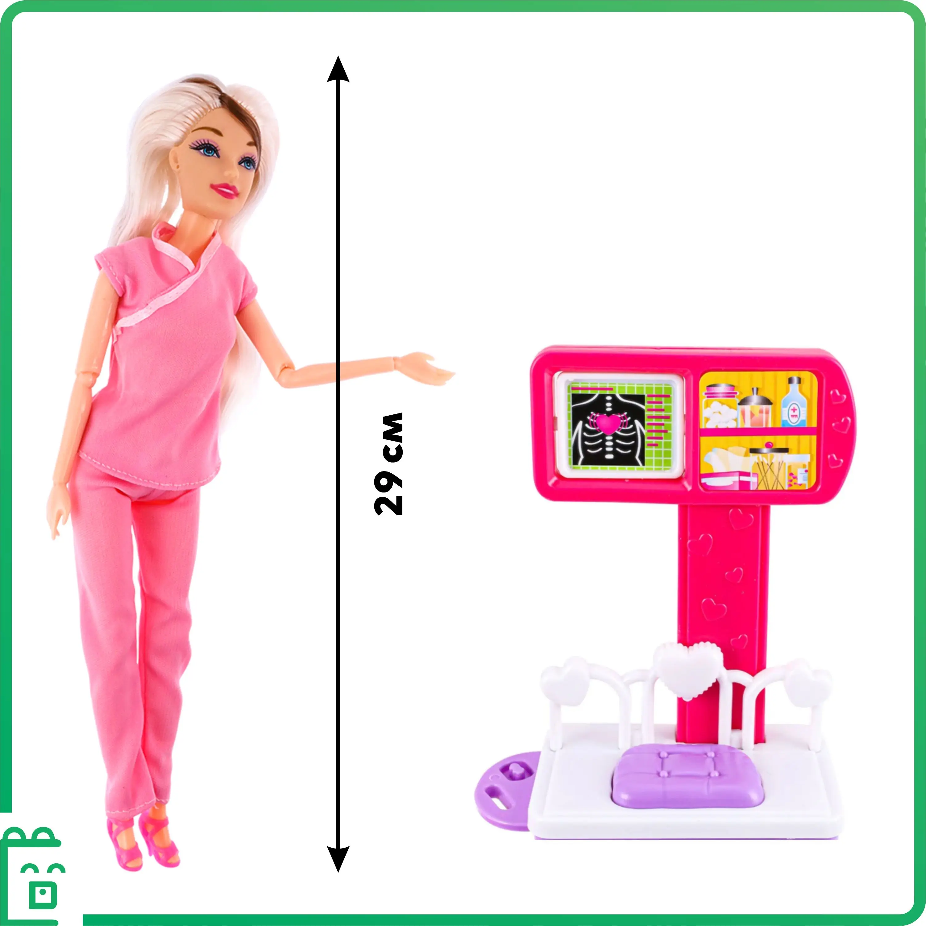 Baonier / Кукла Барби Рентгенолог 29 см Развивающая кукла врач рентгенолог с набором