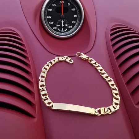 

BAR CHARMS TITANIUM GOLD CHAIN BRACELET 317049770