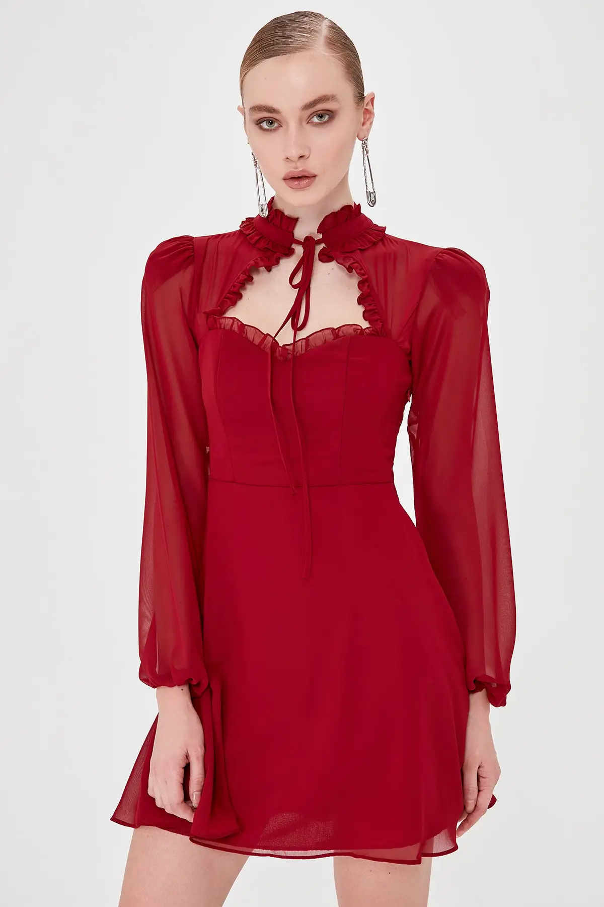 Trendyol платье с воротником TPRSS20EL0114|Женские платья| |
