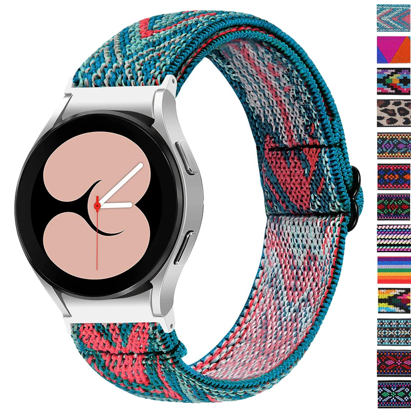 

Ремешок сменный нейлоновый для Samsung Galaxy Watch 4, эластичный тканевый браслет без зазора, 40 мм 44 мм, 42 мм 46 мм