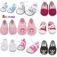 18 leisure doll canvas shoes for 43 cm bebe reborn doll toys accessories white roundhead lace up canvas sneakers 13 bdj