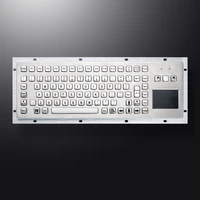 custom waterproof vandalproof industrial embedded full metal keyboard with touchpad