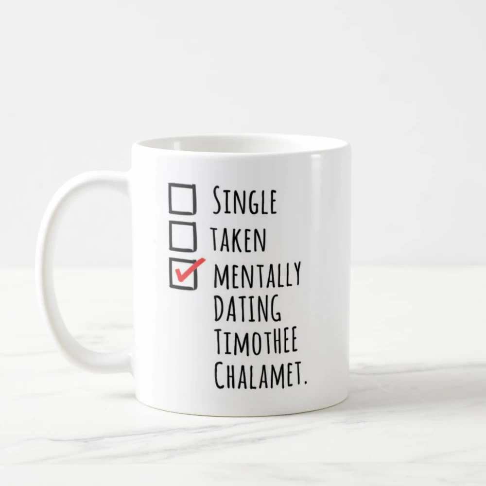 Timothée Chalamet Mug ментальные свидания and Chill позвоните мне по вашему имени Персиком Cmbyn