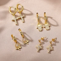 zircon sunflower earrings for women cute vintage sun flower drop earrings aesthetic jewerly wedding luxury party gift