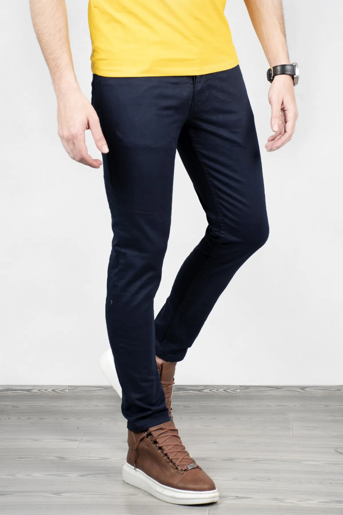 DeepSEA Male Jeans Pants Skinny Fit Cotton Denim Lycra High Quality Mid Waist Tight Bell-Bottomed Casual Four Seasons 2004157