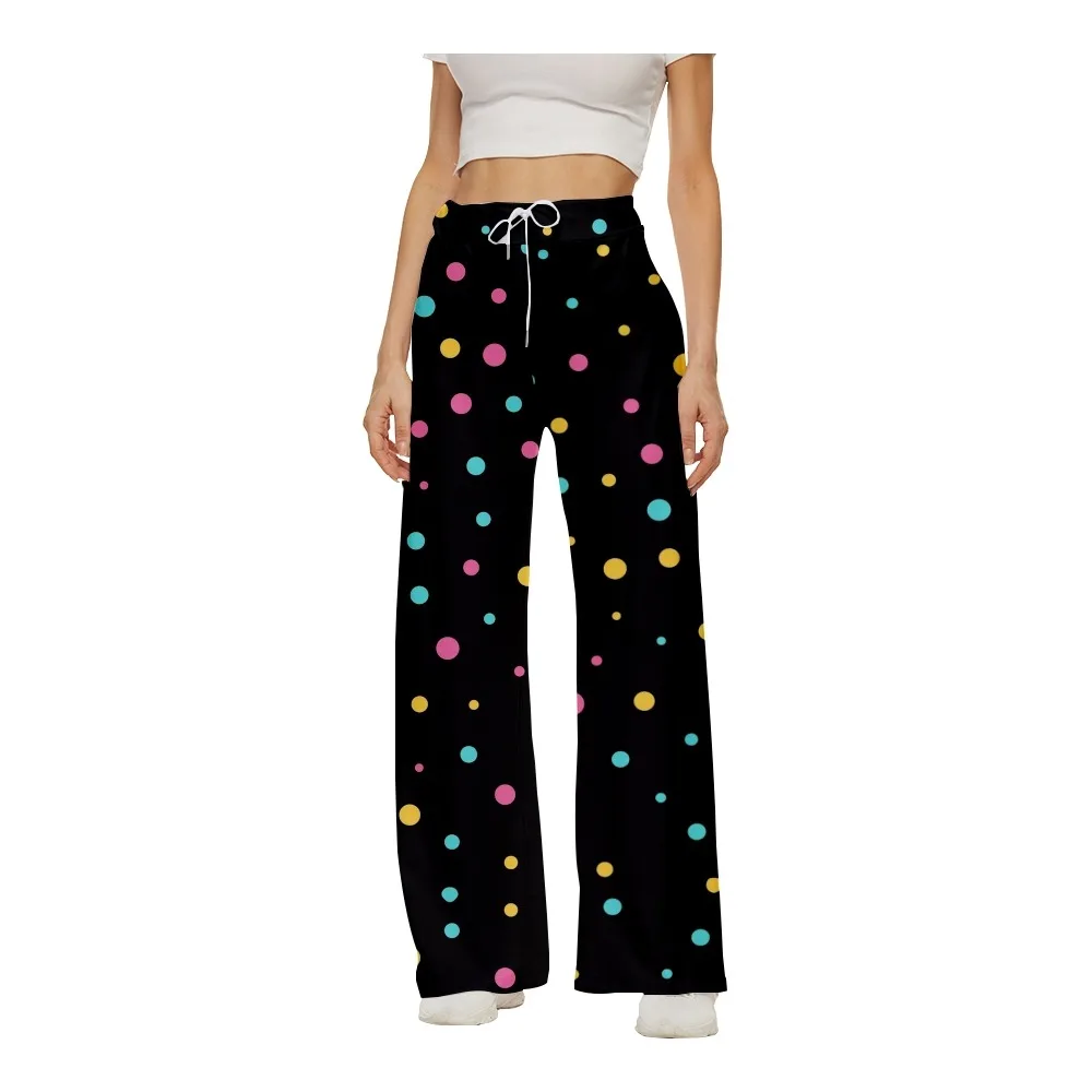 

Pop Contrast Dot Women's Casual Yoga Wide Leg Sweatpants