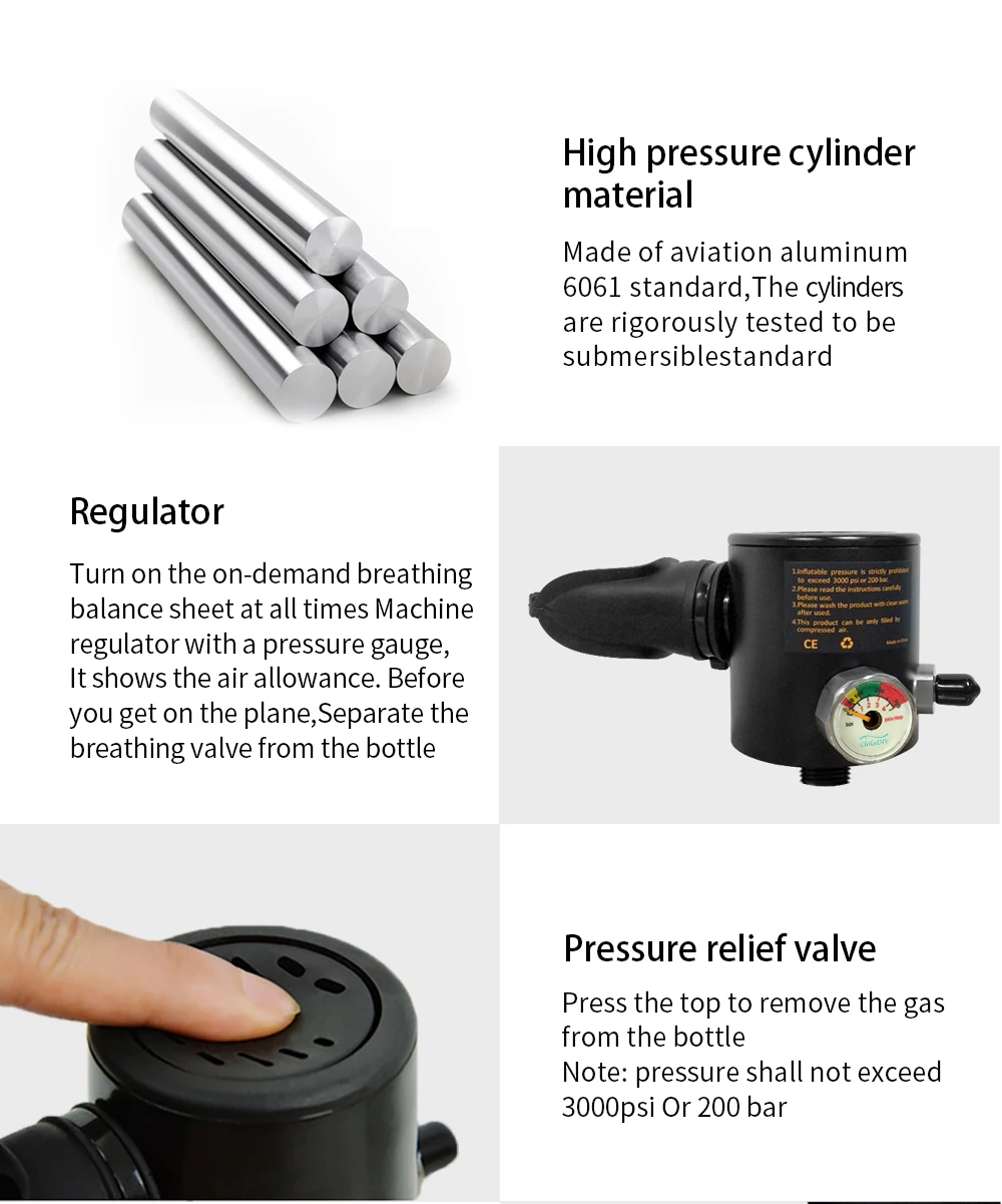 Мини-резервуар для подводного плавания ChikaDiv 0 5 л снаряжение дайвинга кислородный