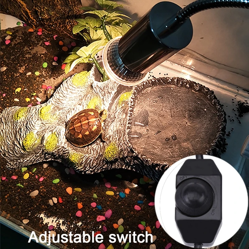 LEDGLE Pet Heat Lamp UVA UVB Reptile Turtle 25W & 50W E27 Bulb Lighting Clamp for Lizards Snakes Chameleon | Дом и сад