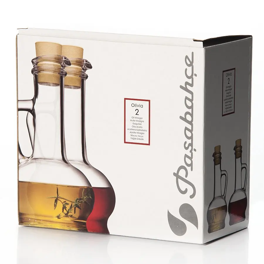 Набор емкостей для масла-уксуса &quotОЛИВИЯ&quot 2 штуки объем 260 мл (с пластиковой