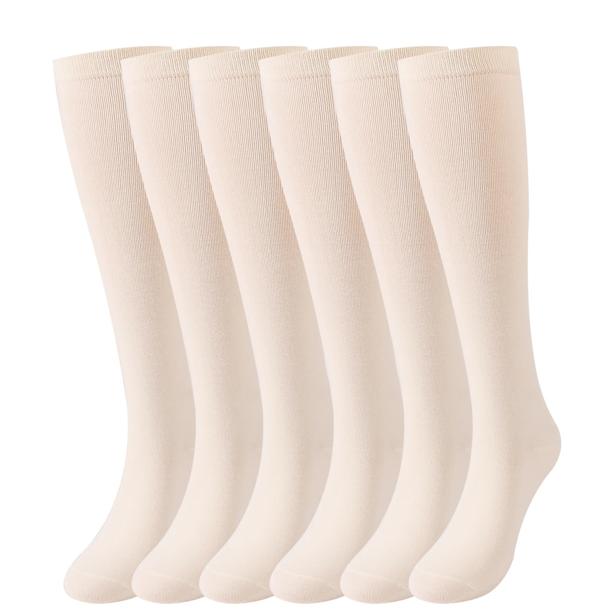 5 Pairs Of Pile Socks Solid Black Long Tube Simple White High Tube Women's Cotton Socks