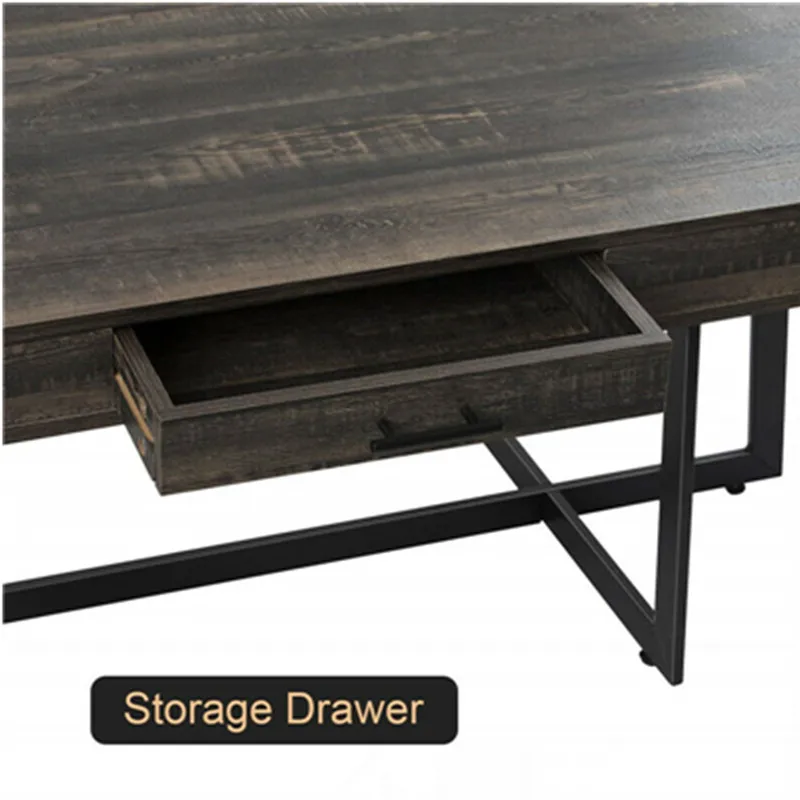 Деревенский кофейный столик для гостиной с ящиком хранения однотонный средней