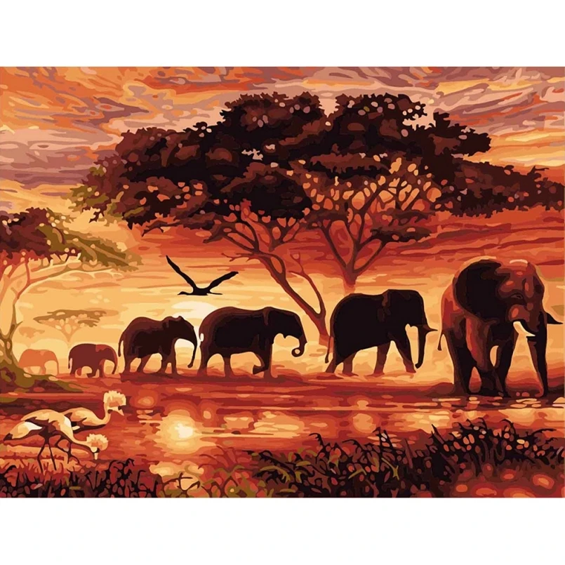 

Elephant DIY 5D Diamond Painting Kit, Partial Drill Crystal Rhinestone Embroidery Arts Craft for Home Decor Living Room, 30x40cm