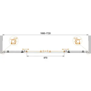 Душевая дверь Cezares Anima BF 2 170x195 прозрачная хром (Anima W 170 C Cr)|Душевые двери| |
