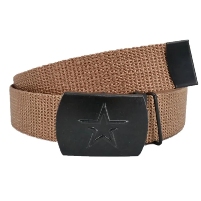 Ремень мужской текстильный брючный уставной армейский со звездой Российская