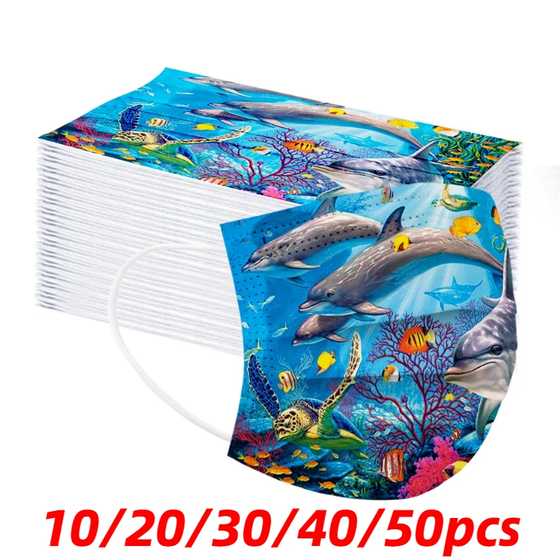 10/20 Вт 30 40/50 шт. детские одноразовые мультфильм маска для лица с животным принтом 3