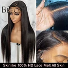 Beeos 13*6 парик из натуральных прямых человеческих волос с эффектом потертости