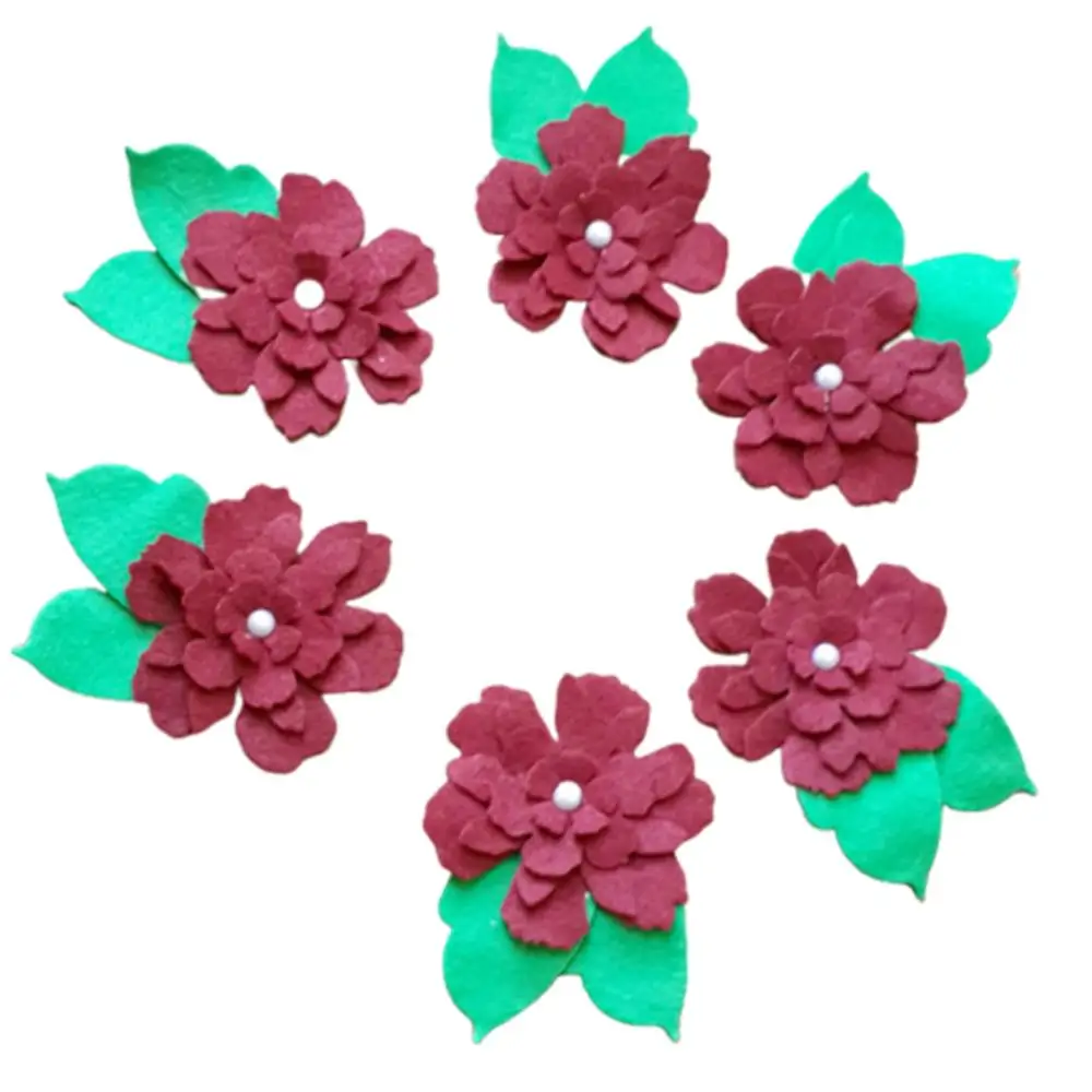 Войлочные цветы набор из 50 штук войлочные листовые многоцветные и зеленые
