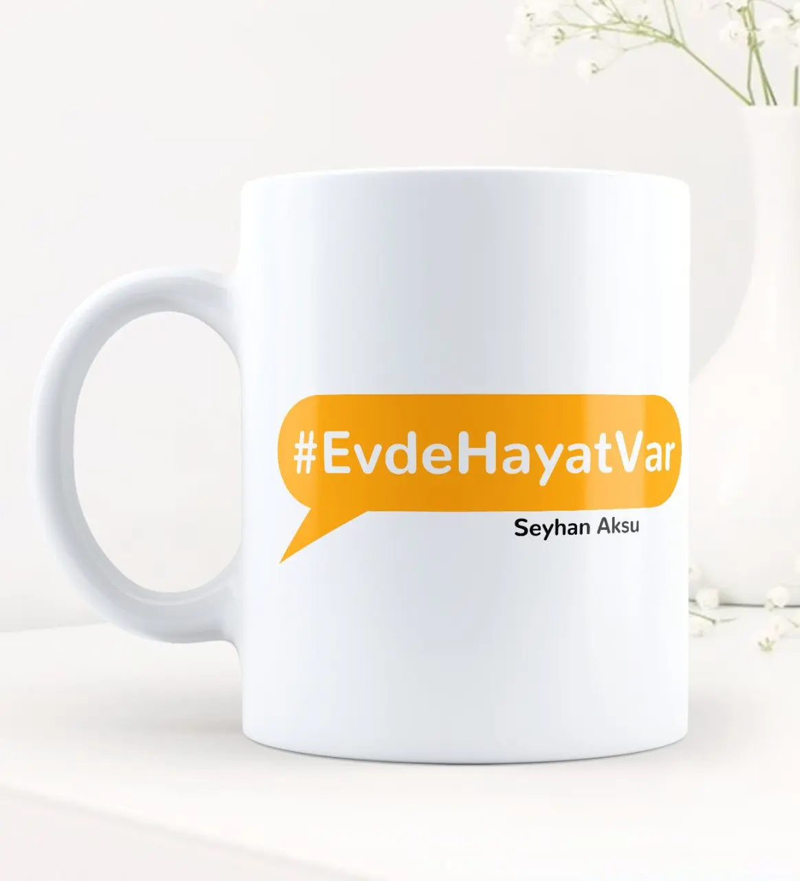

Персонализированные EvdeHayatVar Hashtag белая кружка чашка-6
