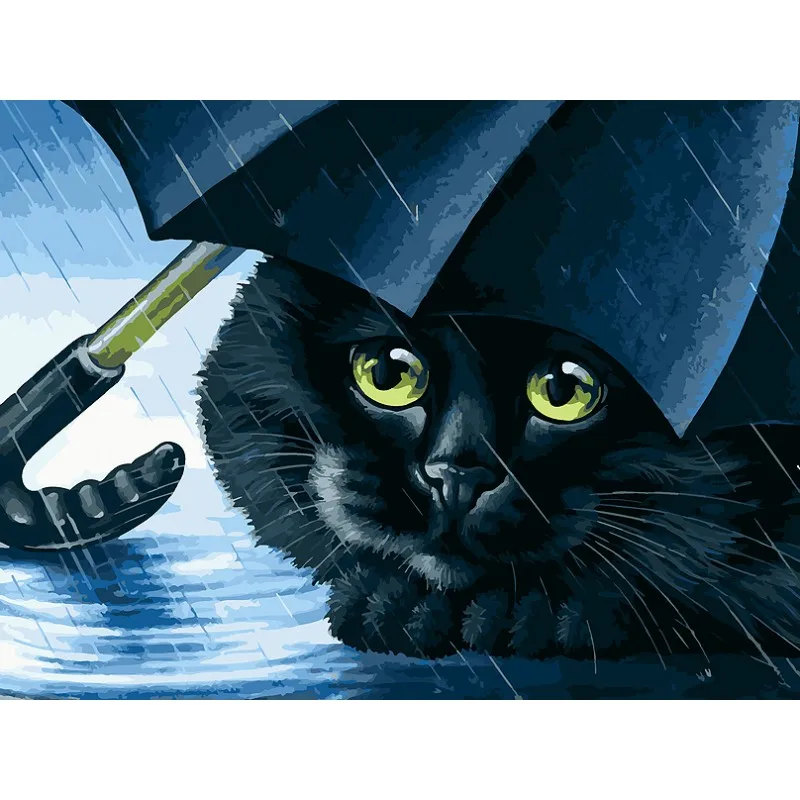 Синий зонт Живопись по номерам на холсте 30*40. Белоснежка. 413-BA-C | Дом и сад