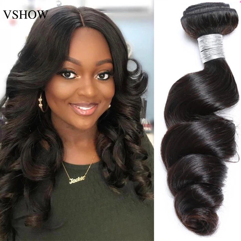 

VSHOW Hair Brazilian Loose Wave Bundles 1 3 4 Pcs Human Hair Bundles 100% Remy Hair Weave Extensions Nature Color Can Be Dyed