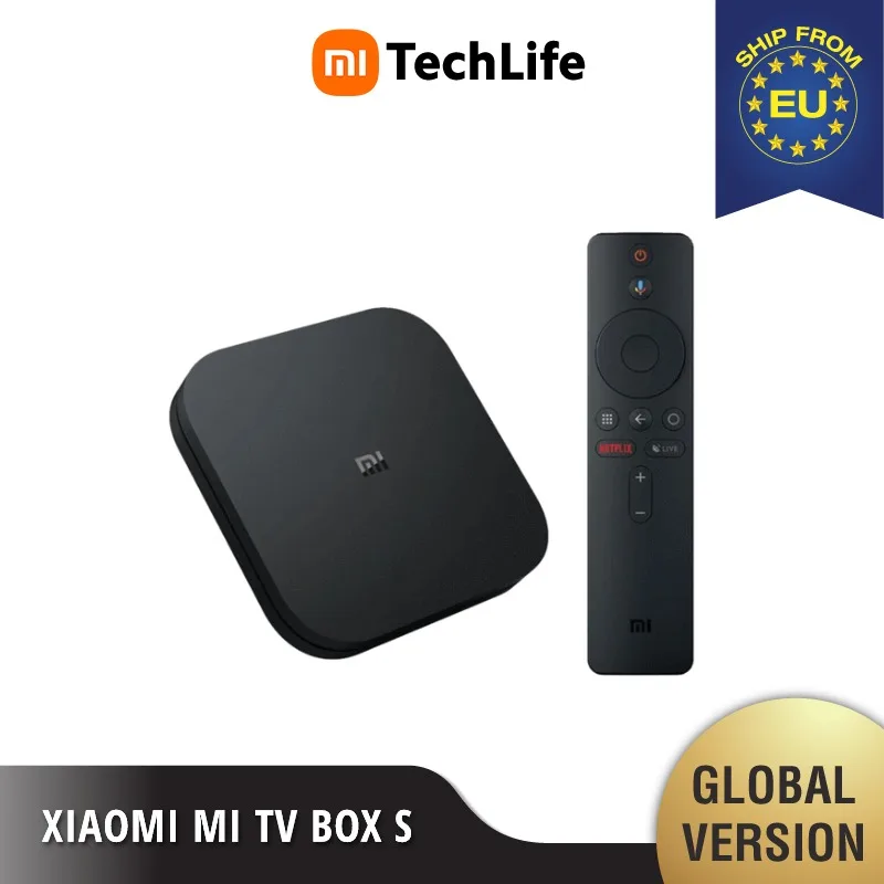 (Европейский) Mi TV Box S (Совершенно новый умная коробка телевидения Android 4K HDR 8.1 2G 8G WIFI