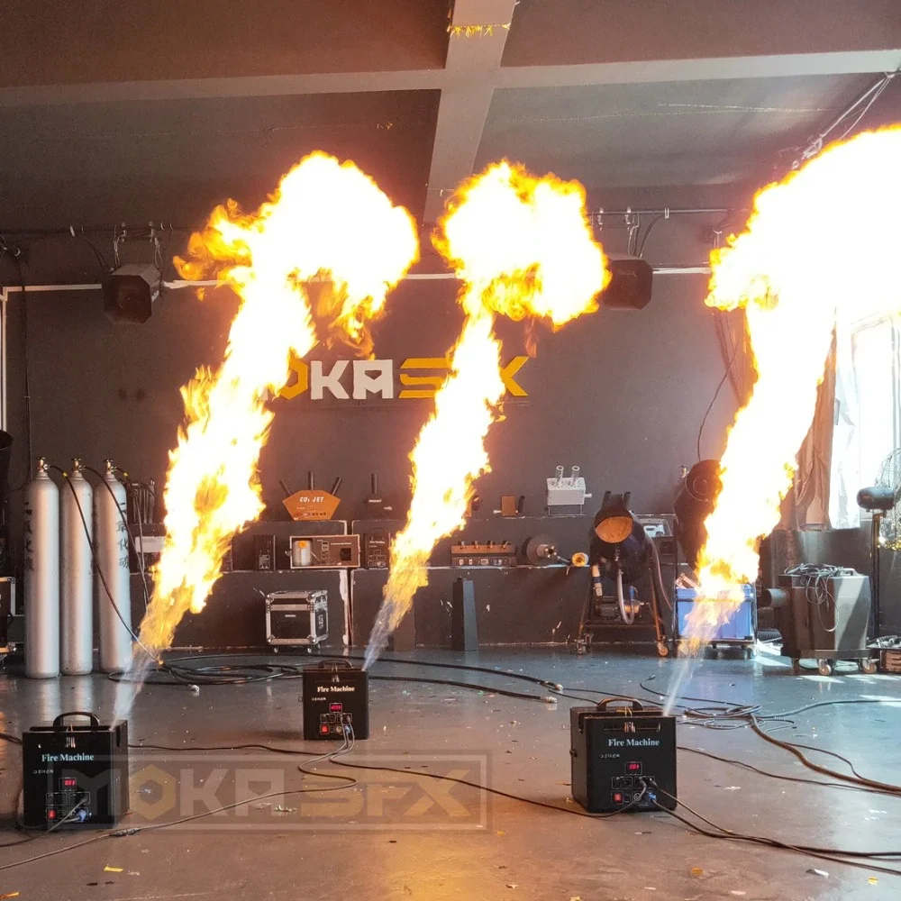 LPG трехполосный пламенный проектор сценические эффекты сильное пламя DMX 3 головки LPG пожарная машина 6 каналов клапан высокого качества для DJ шоу